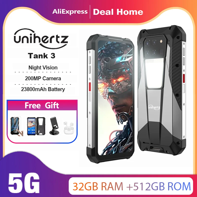 スマートフォン本体 Unihertz Tank 3s 8849 Unihertz 8849 Tank 3S Rugged Smartphone - Android 14 Powerhouse
