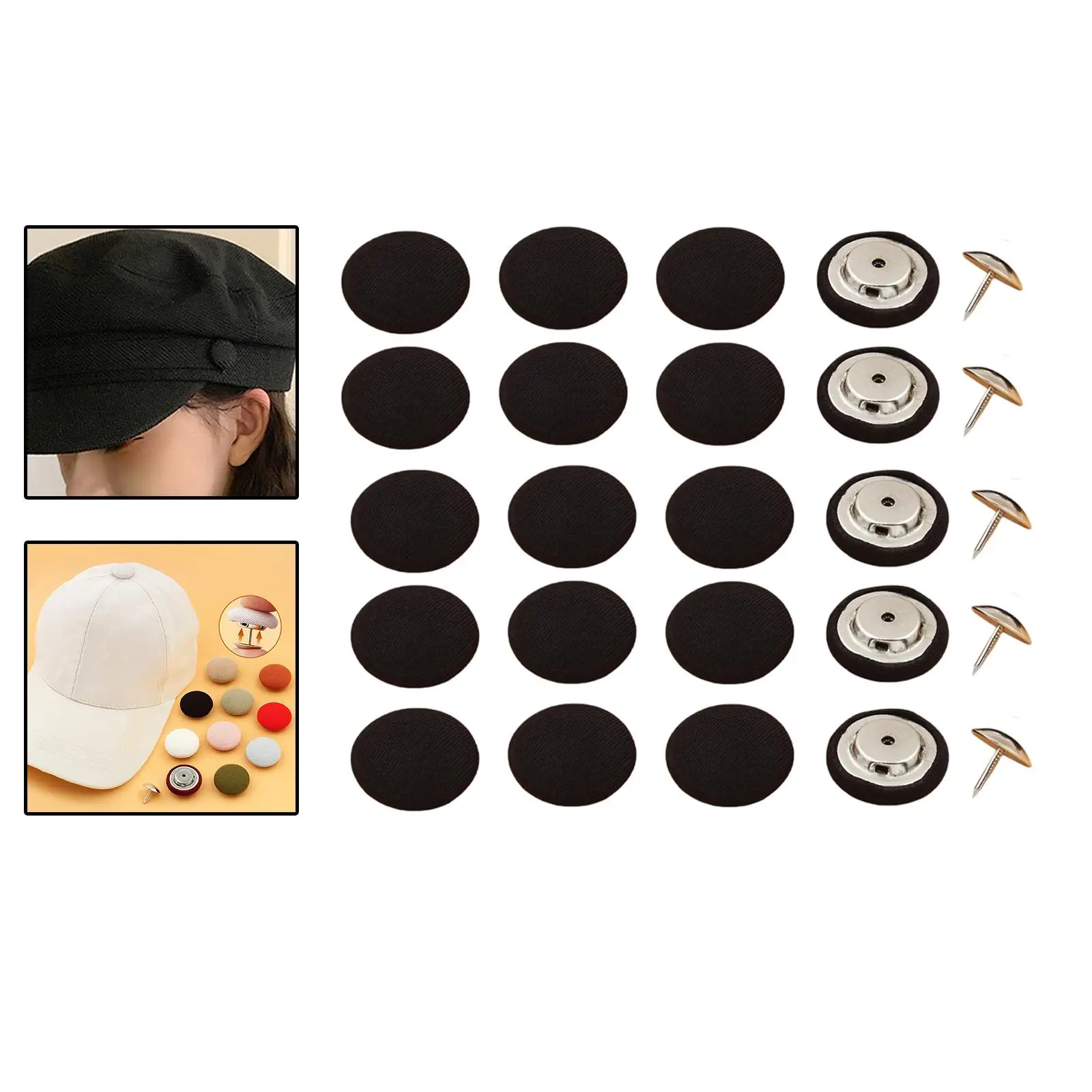 20 Pieces Colored Round Button Sewing Accessories Overcoat DIY Fabric Covered Buttons Sewing Button for Jacke Bags Baseball Cap 3