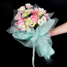 

48cm*5yards Clear Gauze Cloth Fantasy Sequins Star Lace Mesh Flower Paper Gift Wrapping DIY Craft Paper Gift Pack Material