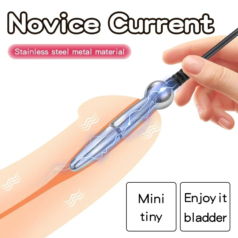 New Electric Shock Penis Plug Stainless Steel Urethral Plug BDSM Couple G Spot Stimulate Men Sex Toy Masturbation Sex Toys