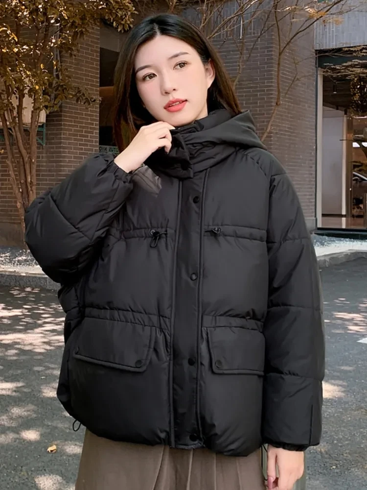 MP Women's Outerwear Lightweight Hooded Packable Puffer Jacket - Black