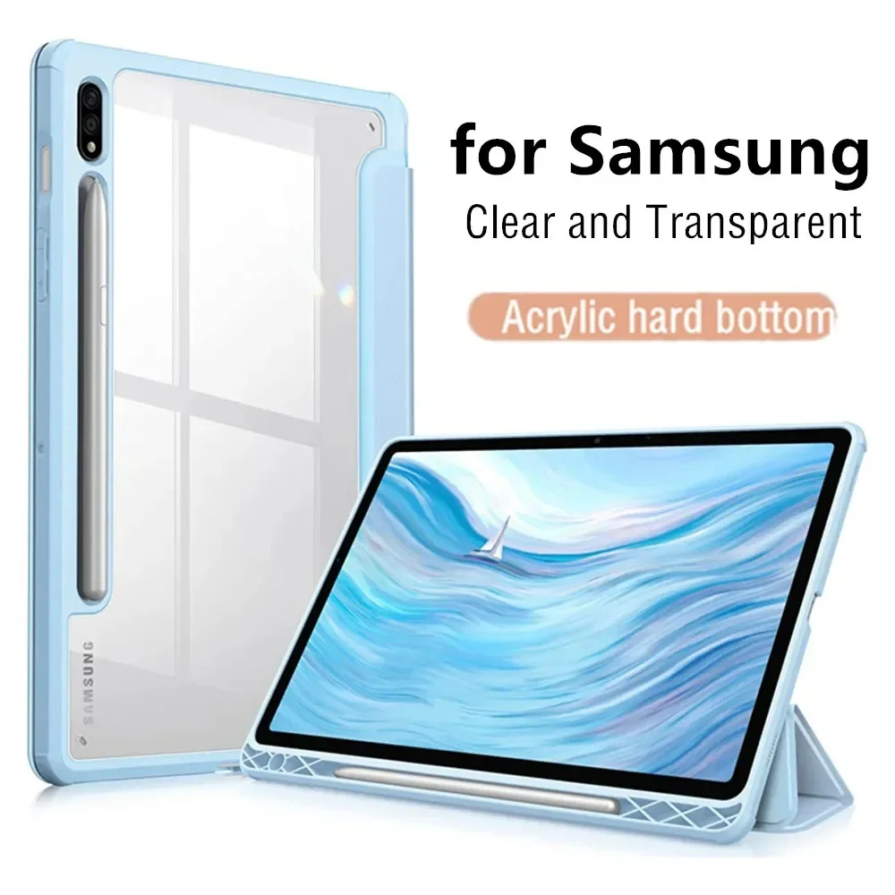 Premium HD Clear Acrylic Tablet Case with Pen Slot