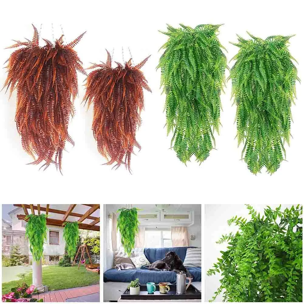 

Simulation Fern Grass Green Plant Artificial Fern Persian Leaves Flower Hanging Plants For School Party Wedding Decoration