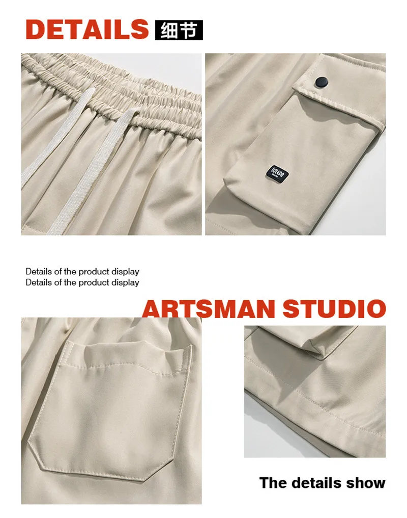 Cargo Shorts Men Summer Loose Straight Casual Sports Capris Multi Pocket Workwear Short Male Sweatpants Cargo Pants Men Clothing