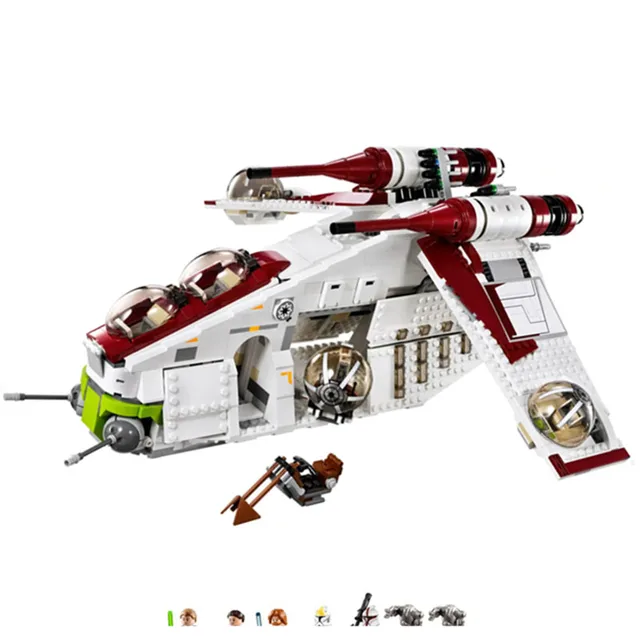 75021 1224PCS Star Space Wars Republic Gunship Droid Aircraft Model Building Blocks Bricks Toys Gifts Kid 1