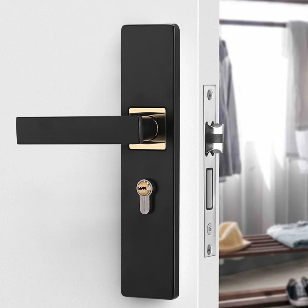 3KeysAluminumSilentHouseInteriorDoorLockKeyUnlockingforHomeSecurityDoorInterior