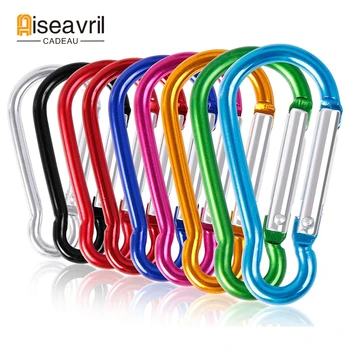 5pcs Mini Carabiners Alloy Spring Carabiner Snap Hooks Carabiner Clip Keychain Outdoor Camping Climbing Hiking D-ring Buckles