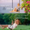 Wooden Swing Seat Hanging Tree Swing Outdoor Wood Swing Set Accessories with Height Adjustable Nylon Hanging Rope 4