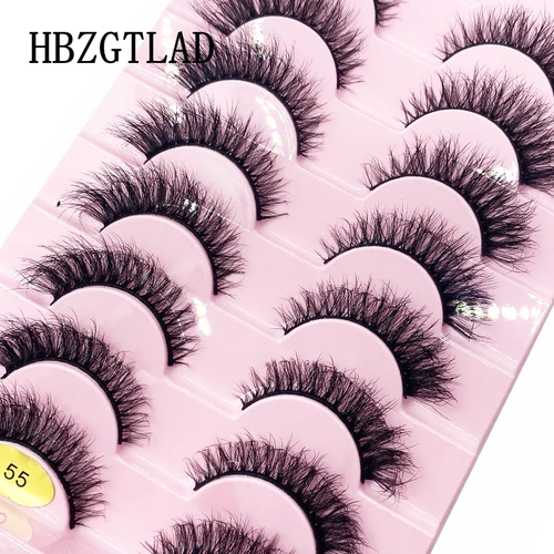 HBZGTLAD 내추럴 인조 속눈썹, 긴 메이크업, 3D 밍크 속눈썹 연장, 미용용 밍크 속눈썹, 10 쌍, 신제품 5