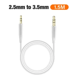 Premium HIFI Audio Cable with TRS Adapter Plug, 1.5m - 1.5m (WHITE)