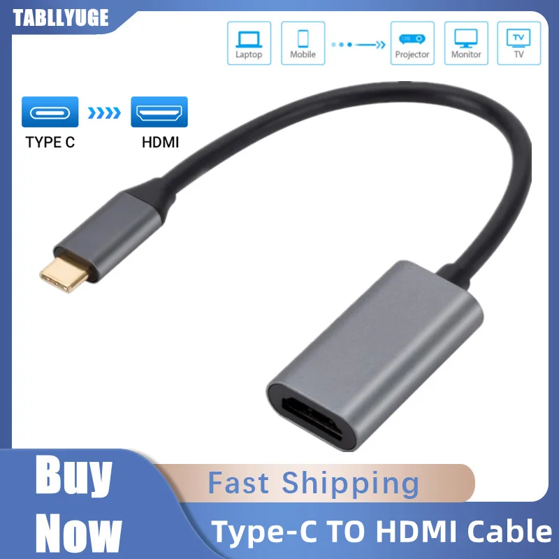 Tabllyuge Cavo Compatibile Da Tipo C A Hdmi Convertitore Adattatore Da Usb C A Hdmi Hd Tv Usb 3.1 Per Laptop Huawei Mate 30 Samsung S8 S9