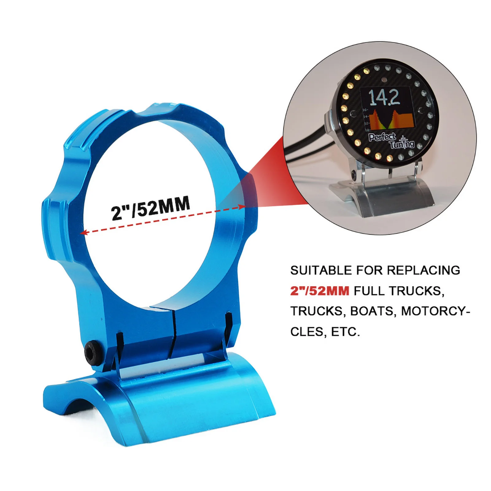 Universal 180 Degree Adjustment 52mm Auto Gauge Holder Dash Mount 2 Aluminum Car Meter Pod Gauge Bracket car meters holder