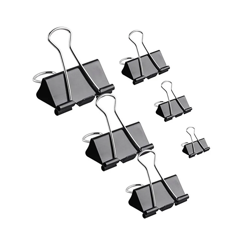 

120pcs Binder Paperclamp Binder Clip Paperclips with Storage Box Office