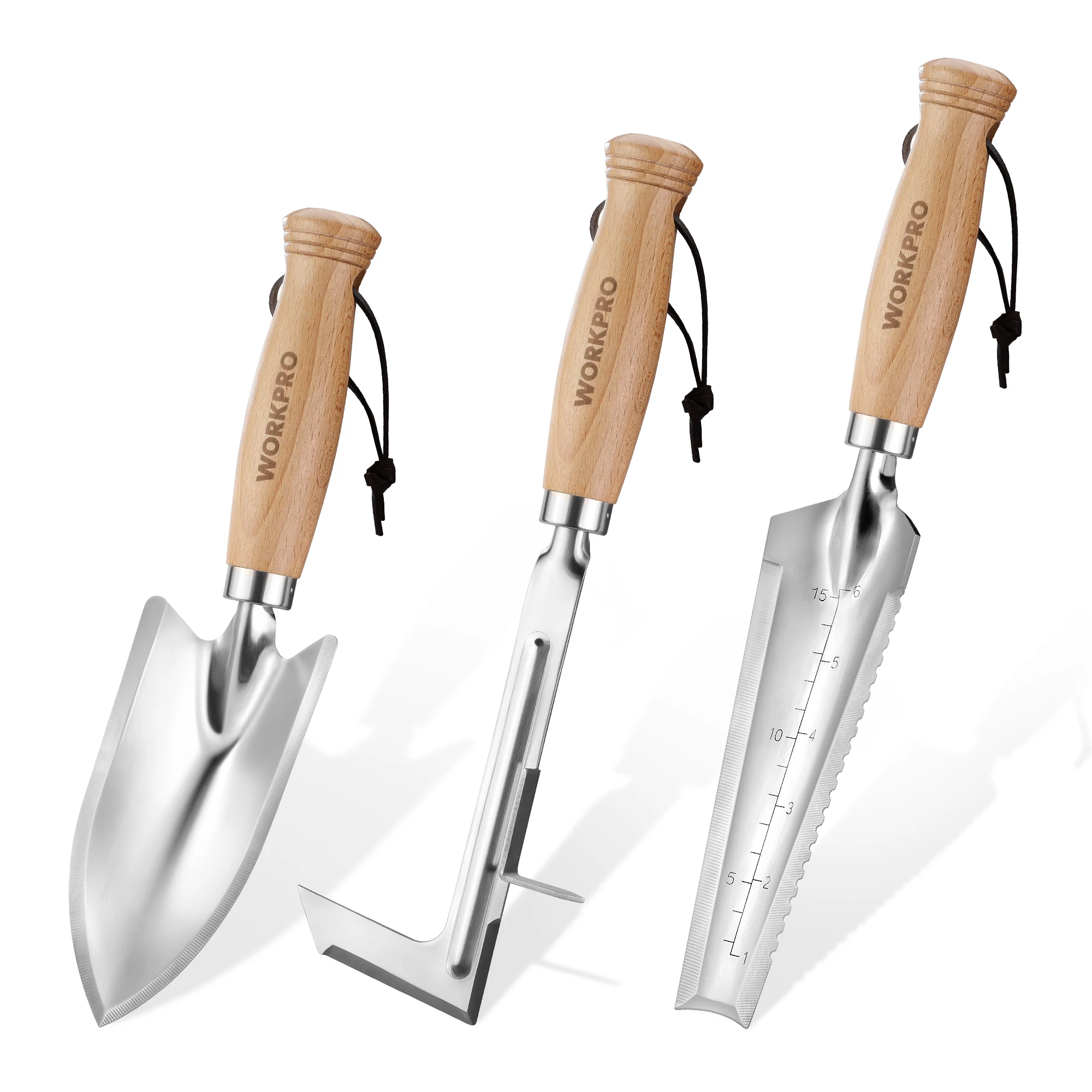 WORKPRO Hoe and Cultivator Garden Rake with 14 Wooden