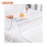 VEVOR 1.5mm 2mm PVC Table Cloth Transparent Clear Desk Cover Protector Plastic Soft Glass Waterproof Oilproof for Dining Table 1