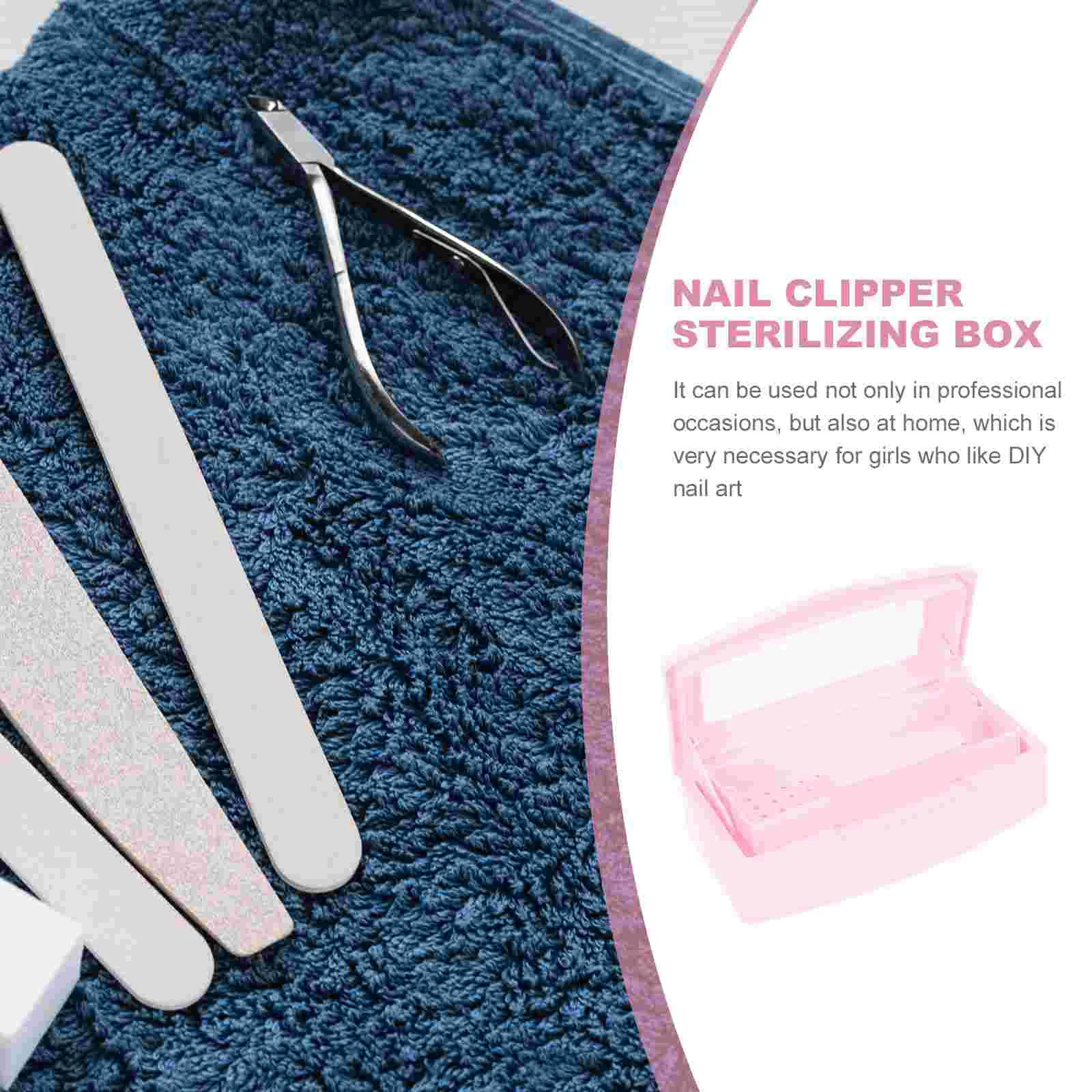 Nail Box Supply Storage Tools Sterilizer Manicure for Plastic Tray Holder Container