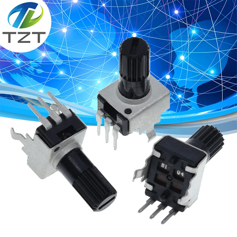 Adjustable Resistor 10pcs Rv09 Vertical 12.5mm Shaft 1k 2k 5k 10k 20k 50k 100k 0932 9 Type 3pin Seal Potentiometer