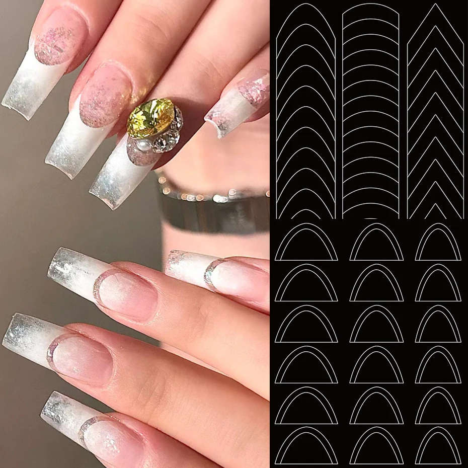 Square Head False Nails Simple French False Nails With Colorful Wave Design  Detachable Acrylic Press On Nails Full Cover Art Tip - False Nails -  AliExpress