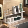 Stainless Steel 2-Tier Bottle Drying Rack with Drain Tray - Space Saving Kitchen Cup Storage Rack for Mugs, Jugs and Accessories 2