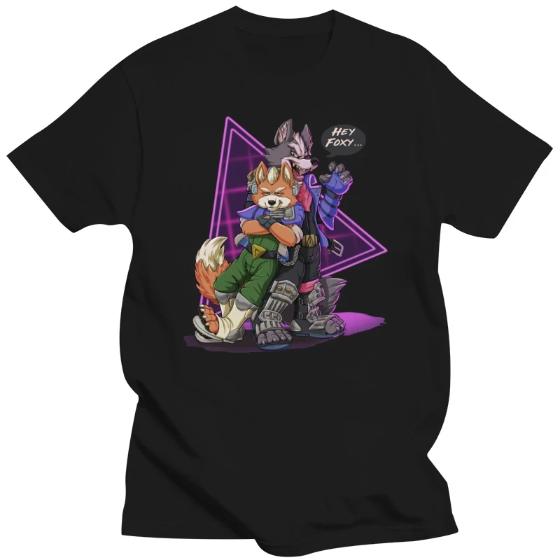 Maglietta Stampata Personalizzata Con Scollo A O In Cotone 100% Maglietta Da Uomo Hey Foxy - Starfox T-Shirt Da Donna