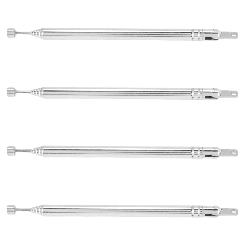 

4X Replacement 39Cm 6 Sections Telescopic Antenna Aerial For Radio TV