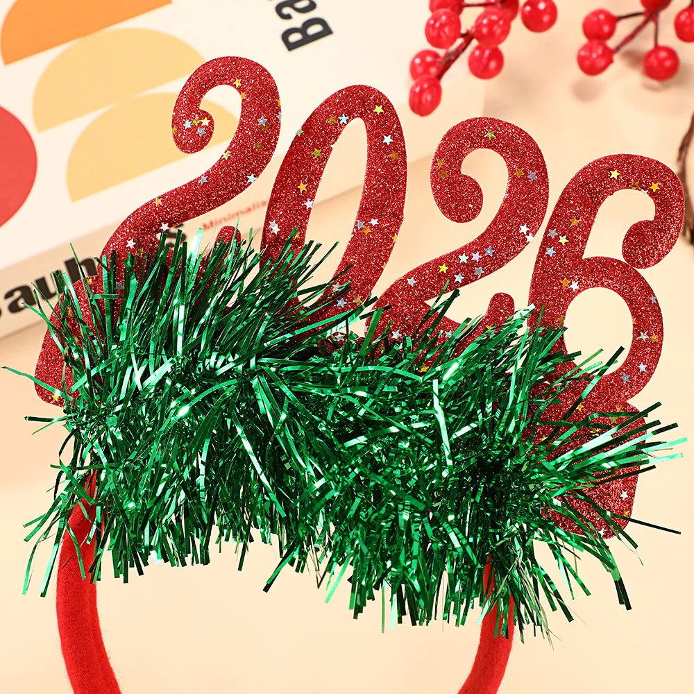 2026 New Year Headband Kids Adult Glitter Hair Accessories Funny Glasses Photo Props Christmas Decoration 2026 New Year Gifts