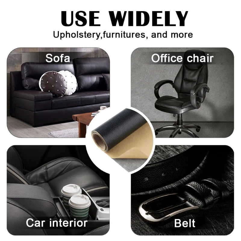 60x137CM PU Leather Repair Patch With Self Adhesive Upholstery Vinyl Sticker For Couches Sofa Furniture Car Seats Bags Jackets