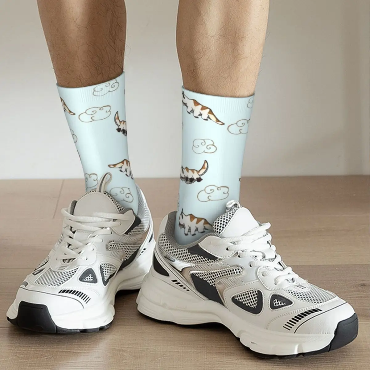 Funny Happy Appa Avatar The Last Airbender Basketball Socks Polyester Long Socks for Women Men Sweat Absorbing