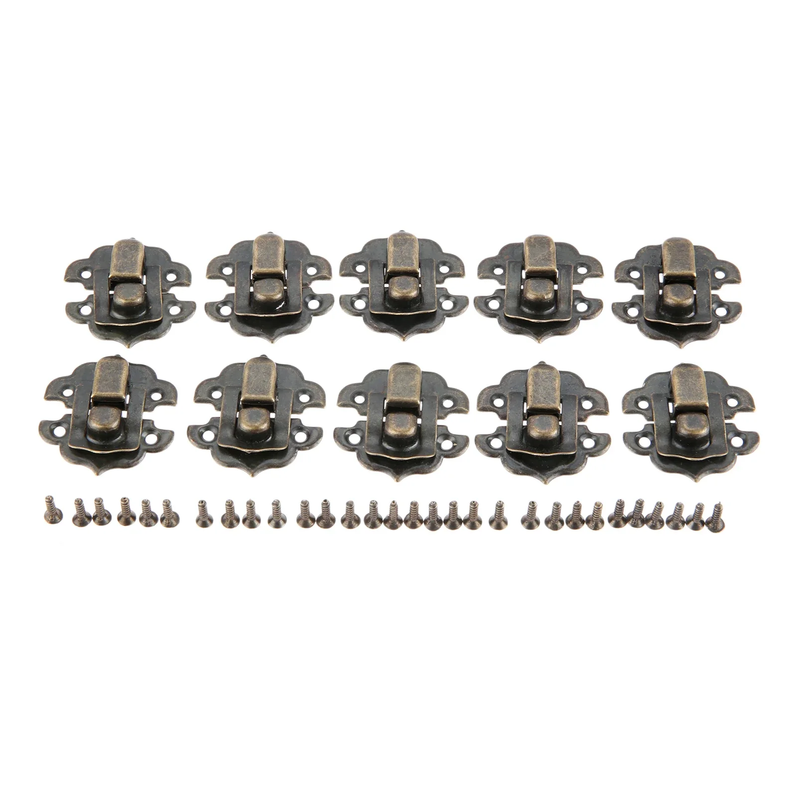 Antique Jewelry Box Padlock Hasp Locked Wooden Wine Gift Box Handbag Buckle Hardware Accessories with Screws DRELD 10Pcs 30*30mm
