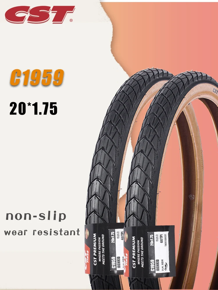 Description Picture 2 of itemCST 20 inch Bicycle tires 406 20X1.75 20X1.95 Brown Skin edge retro C1820D C1959 Folding Bike Tyre  ﻿