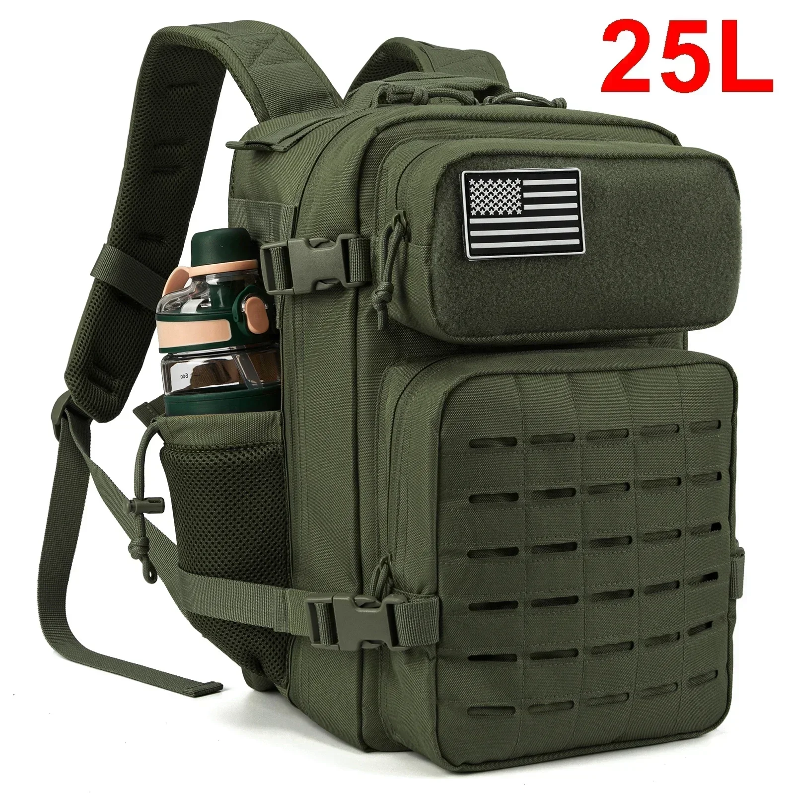 25L/45L Tactical Backpack Outdoor for Men and Women heavy duty Bag Small School Rucksack Hiking backpac kwith Bottle Holder