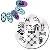 Nail Stamping Plates DIY Flower Lines Animal Designs Nail Art Template For DIY Nail Decor round Stamper Plat nail tool Stamp 3