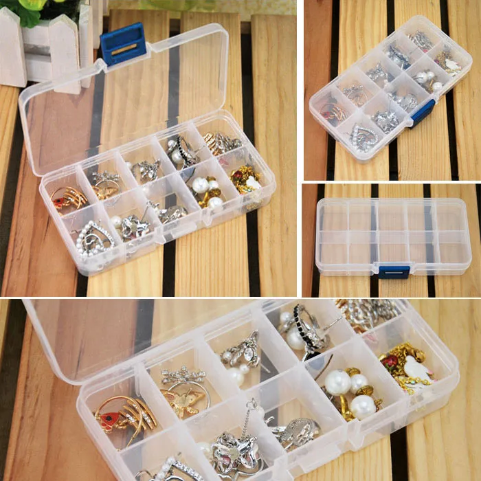 6,10,15 Grids Adjustable Jewelry Storage Box Case Portable Craft Organizer  Beads Multi Grids Transparent Storage Box Bait Hook - AliExpress