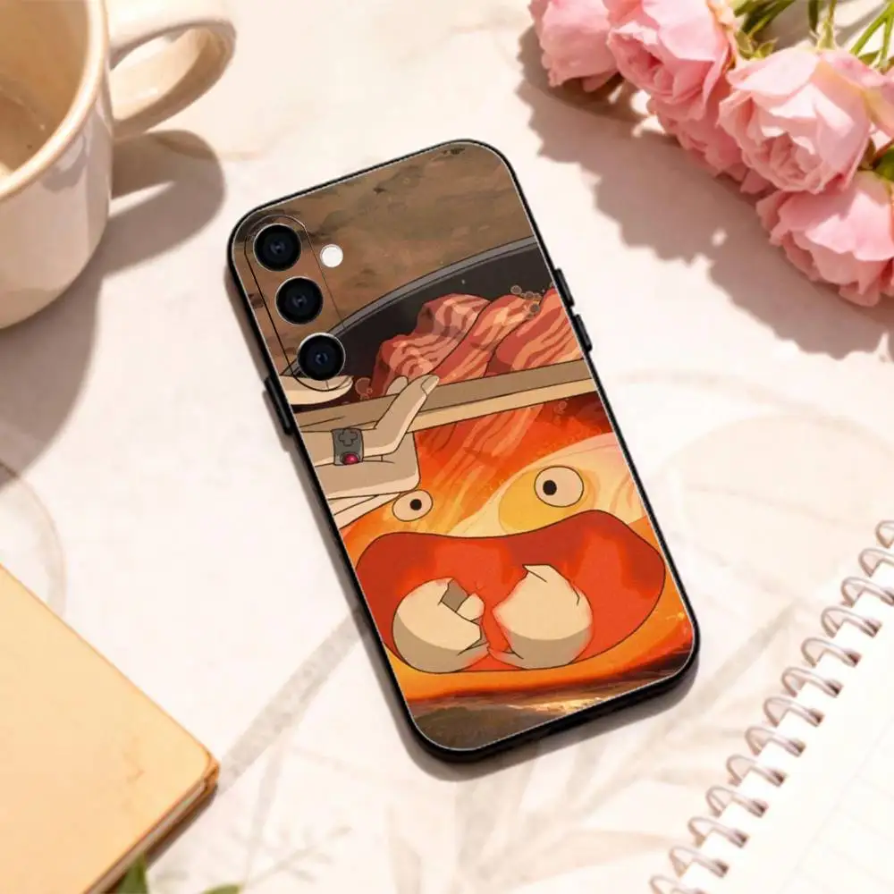 Charming Anime C-Cute Calcifer Soft Black Phone Case