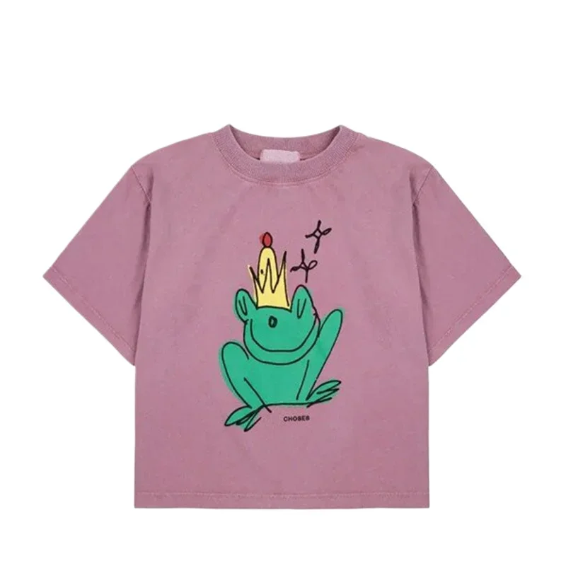 New 2025 Bc Summer Kids Girls T-shirts Cute Print Short Boy Tee Cartoon Fashion Brand Print Cotton Children Casual Tops Clothes 3