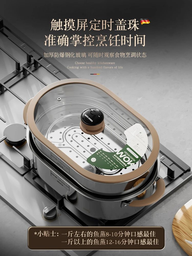 Large steamer cooker pot Fish steam pot 316 stainless steel Double boiler Rice noodle steamer for cooking Home appliances