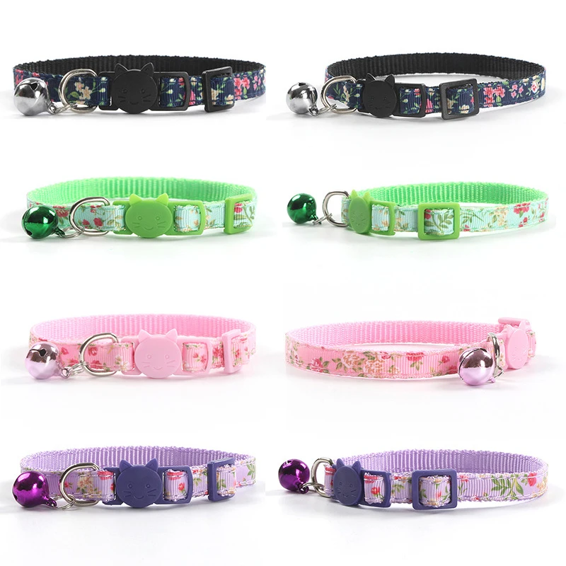 Personalized ID Cat Safety Buckle Puppy Collar Adjustable Custom Nameplate Free Engraving Stainless Steel Nylon Kittens Necklace 5