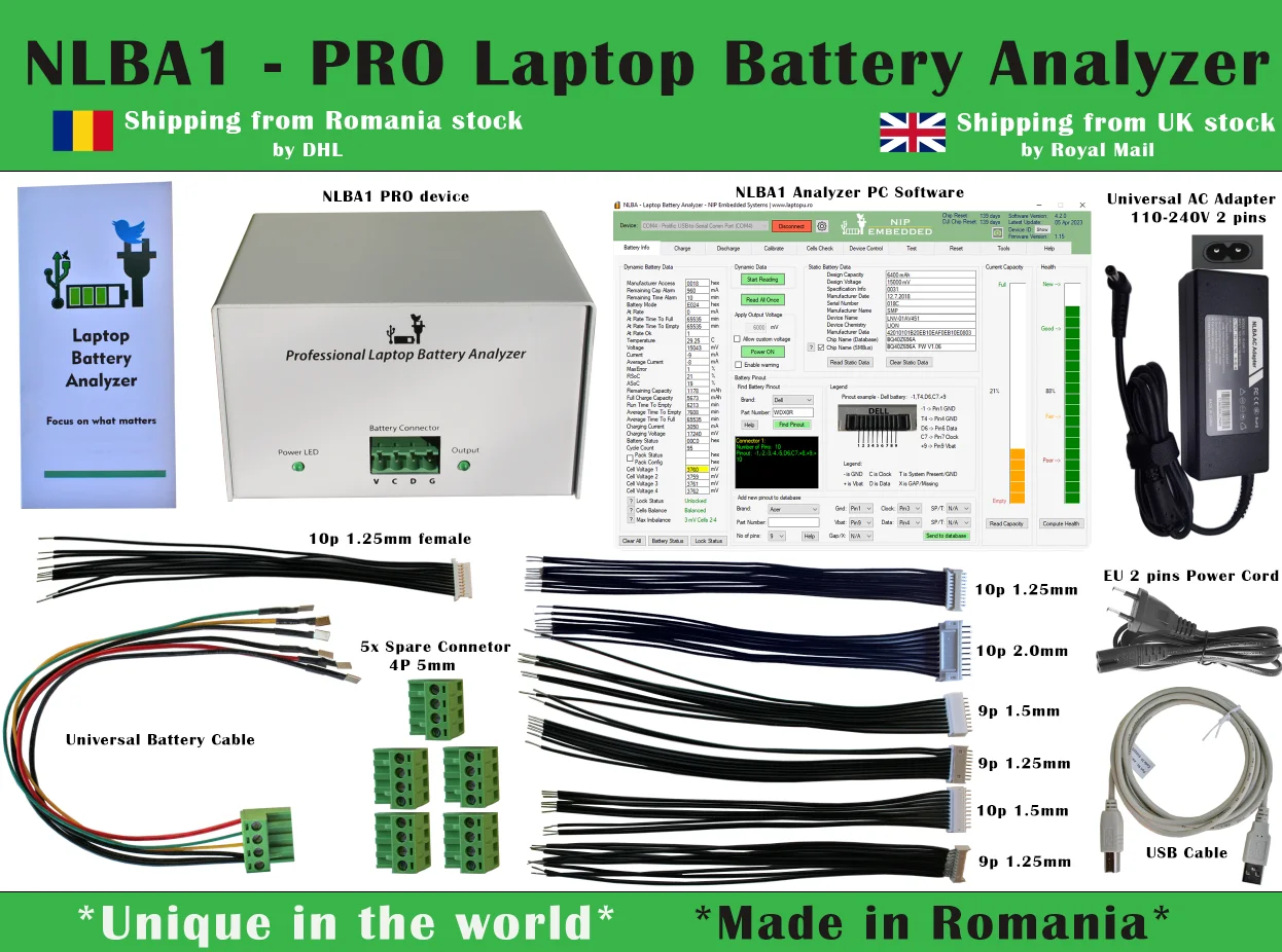 2023 NLBA1 PRO Laptop Battery Analyzer Tester Charger Discharger