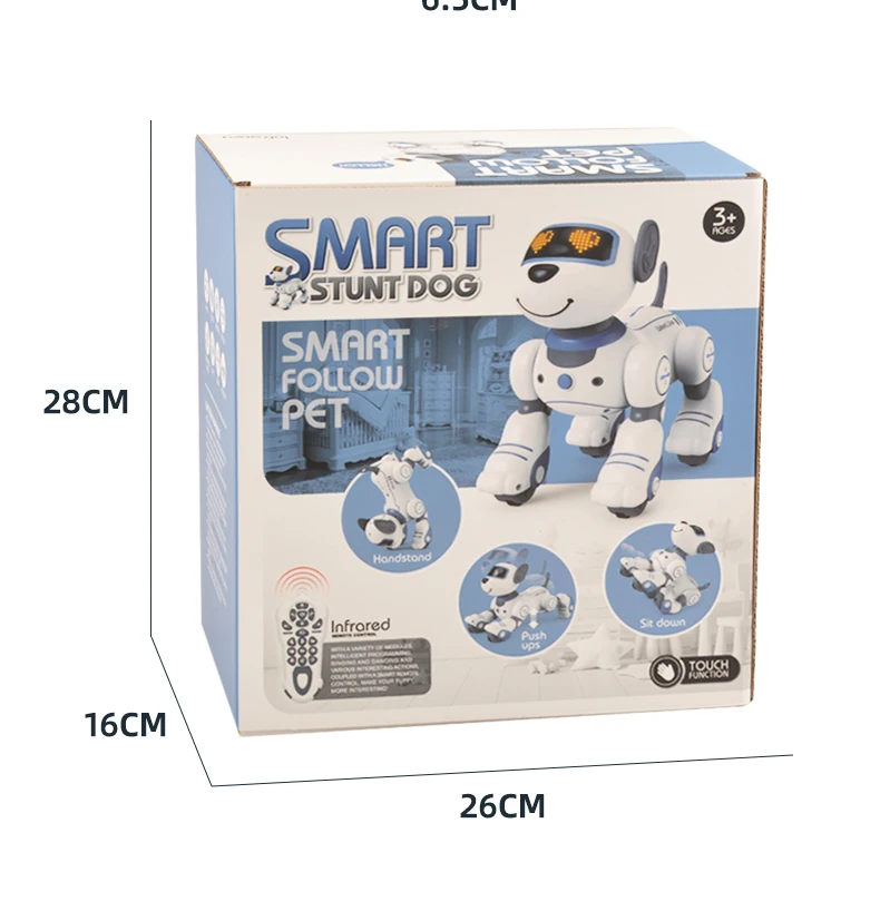 Funny RC Robot Electronic Dog Stunt Dog Voice Command Programmable Touch-sense Music Song Robot Dog for Children's Toys