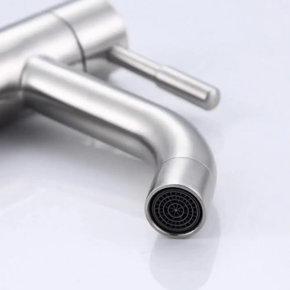 

1PC S/L 304 Stainless Steel Basin Faucet Black/Sliver Single Cold Sink Faucet For Bathroom Counter Basin Faucet