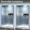 Shower Doors,44-48" W X 71" H, Piovt Swing Glass Shower Door with 1/4" (6mm) Clear SGCC Tempered Glass, Shower Door 6