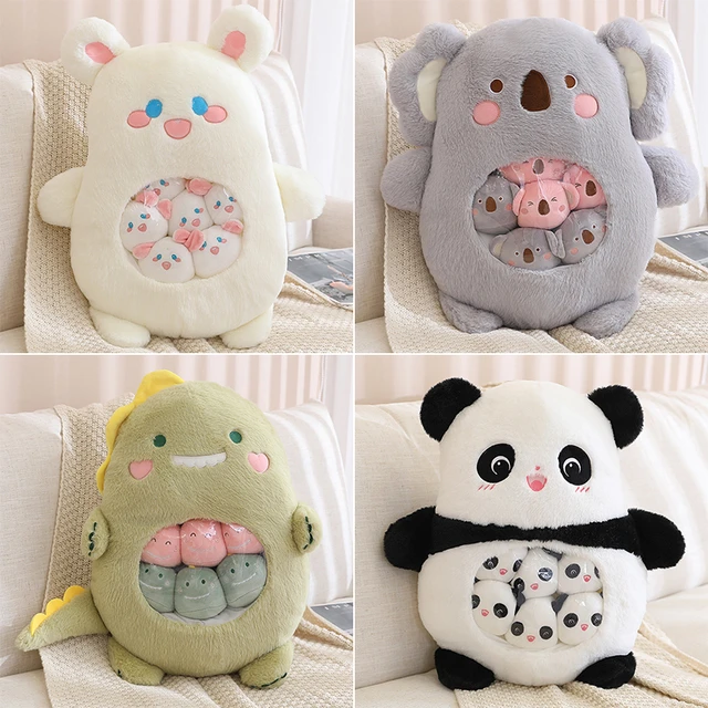 Kawaii Animal Balls Pudding Pillow Bag Plush Stuffed 6 Mini Doll