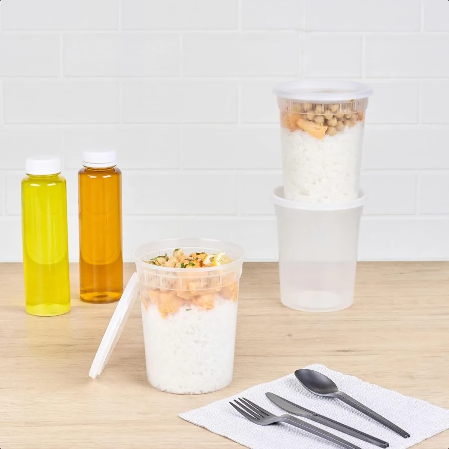 Asporto 32 Ounce Clear Plastic Soup Containers