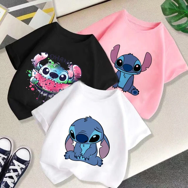 2022 Lindo Nuevo Disney Lilo & Stitch Print Ropa Para Niños Es Mi 1-9 Años  Cumpleaños Niñas Camiseta Bebé Camisetas