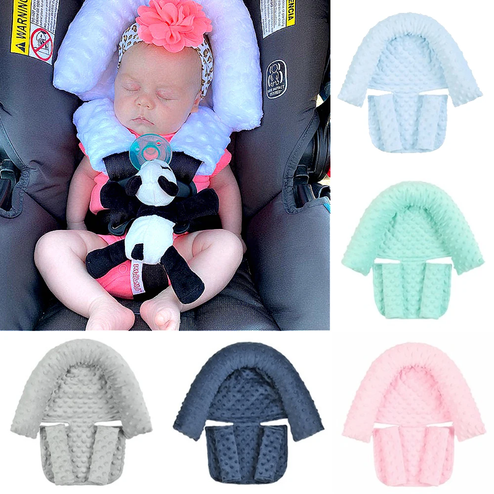 Baby Stroller Headrest Infant Car Safety Anti-Head Soft Sleeping Pillow Newborn Neck Protection Fleece Pillows Seat Head Support baby safety car seat head neck support pillow cushion with matching seat belt strap cover baby car seat neck protection headrest