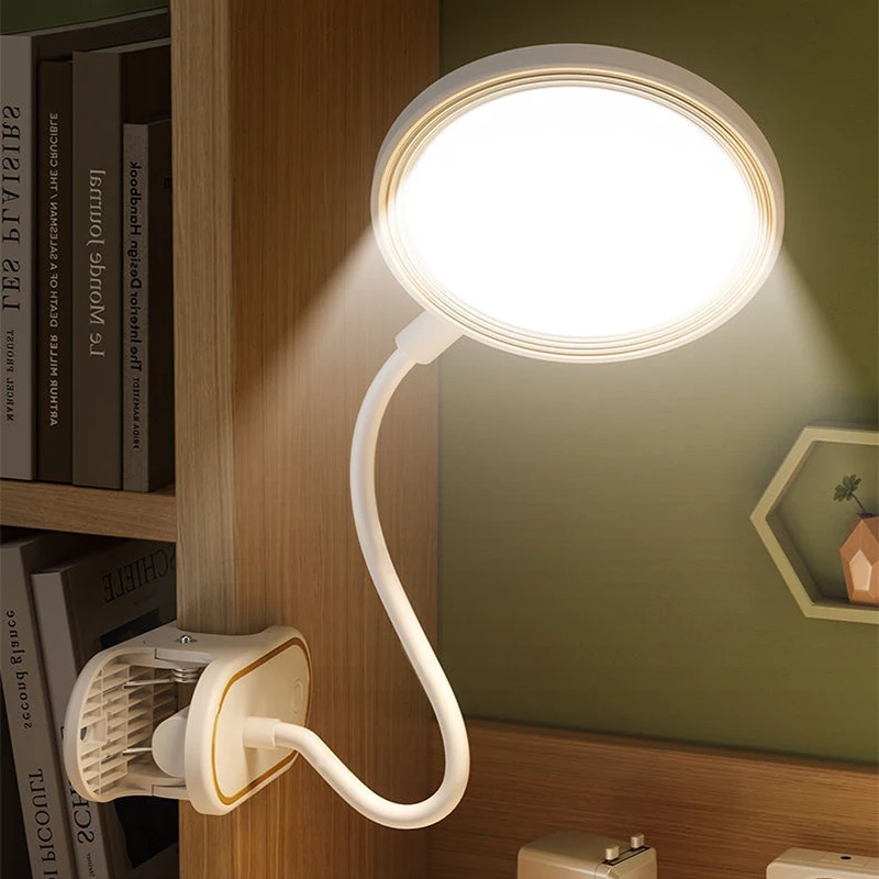 Table Lamp USB Rechargeable Desk Lamp With Clip Bed Reading Book Night Light LED Touch 3 Modes Dimming Eye Protection Light 4
