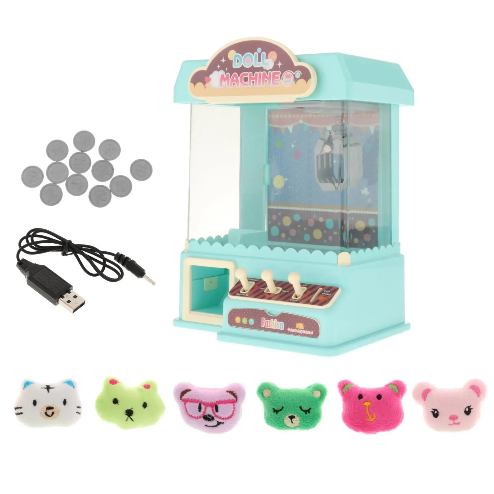 Claw Machine with 6 Dolls Girl Grab Doll Clip Dollhouse Gifts Mini Arcade 3