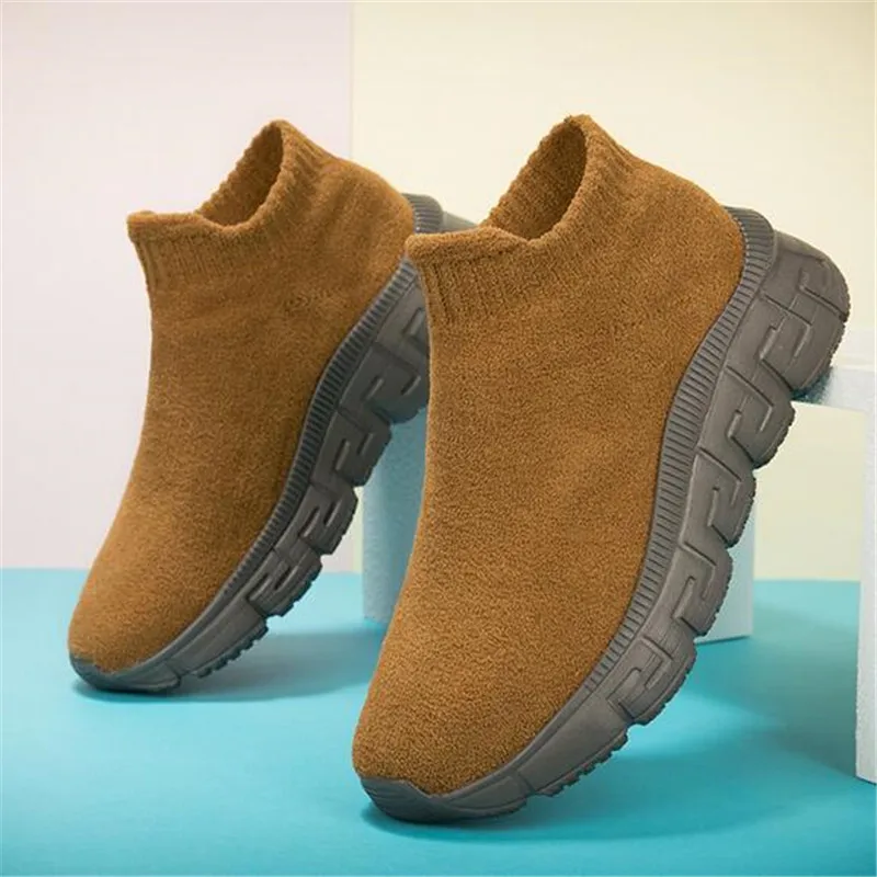 2023 New Autumn High Quality Winter Women Shoes Sneakers Couples Flying Knitted Nylon Suede Cotton Shoes Women Men Casual Shoes
