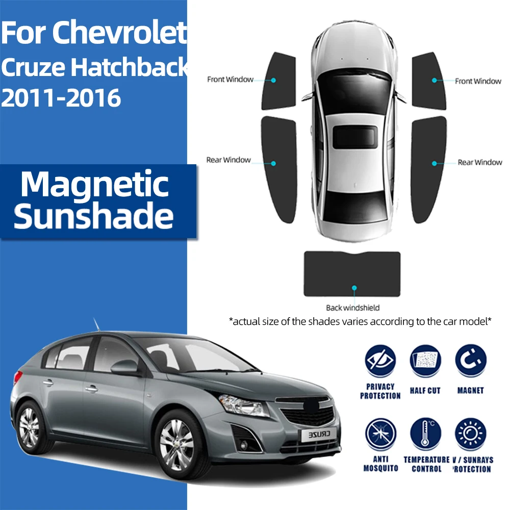 

For Chevrolet Cruze Hatchback 2011-2016 Magnetic Car Sunshade Shield Front Windshield Curtain Rear Side Window Sun Shade Visor
