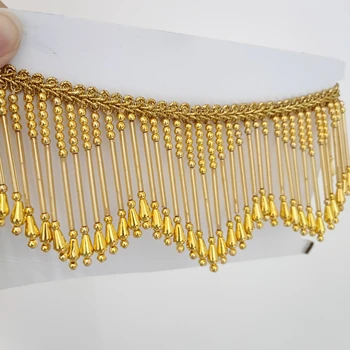 8 cm di larghezza Oro, Argento, Frangia Chevron con perline, Abito scintillante alla moda Dancewear Costume Couture Boutique Frangia, Frangia paralume